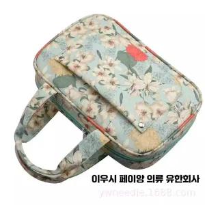 대바늘보관가방코바늘케이스휴대용diy파우치액세서리 녹색 저장 빈 가방 백합 제품