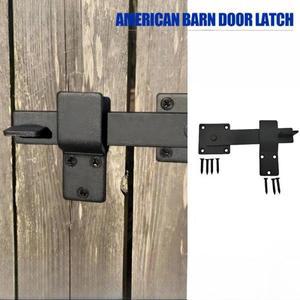 헛간 문 걸쇠 농장 볼트 슬라이딩 도어 클라스프 울타리 게이트 잠금 버클 방지 나사 포함 하드웨어 부품