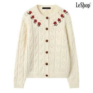 [르샵]플라워 자수 꽈배기 니트 가디건 (DP4CK039A)