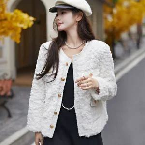 벨뷰 양털 트위드 누빔 퍼자켓_W4329