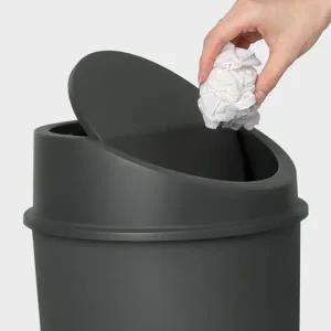 스윙형 휴지통 20리터 다용도 심플 사무실 휴지통 모던 원형 분리수거 가정용 주방