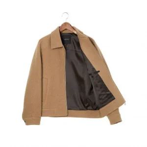 질스튜어트뉴욕 맨 XL사이즈 한정질스튜어트뉴욕 카멜 단색 울혼방 긴팔 캐주얼 점퍼 WYJU3D006CM