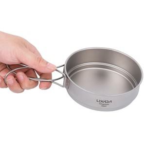 Lixada 티타늄 프라이팬 야외 캠핑 하이킹 백패킹 요리 접이식 손잡이 포함