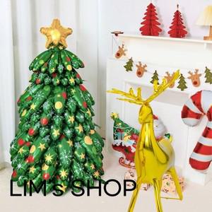 대형 크리스마스 트리 3D 스탠딩 골든 사슴 산타클로스 월넛 맨 눈사람 파티 장식 알루미늄 필름 풍선
