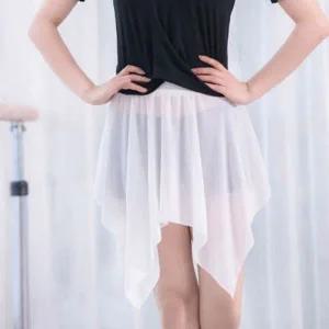 [하프클럽/]다용도 피트니스 여성용폴발레 쉬폰소재 밴드 데일리룩 롱스커