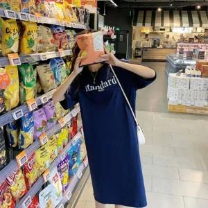 [하프클럽/]꾸안꾸그래픽프린트 숏티 롱드레스 캐주얼