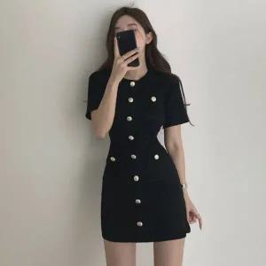 [하프클럽/]숏티 클로징 드레스 H라인 숏 트위드 드레스업 로맨틱룩유니크