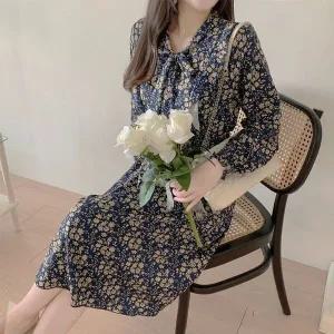 [하프클럽/]걸 플로럴프린트 원피스룩 쉬폰소재러플 시즌 러플 플로럴 롱라