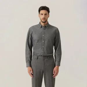 [페라로밀라노] (정가 169000) 투톤 멜란지 셔츠 D/그레이 (AM0FTWB40137)