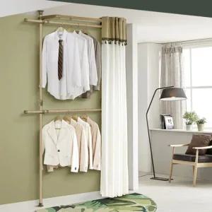고정식 시스템 파이프 스탠드 커튼 옷걸이 2단 행거 시스템행거 원룸행거 폴행거