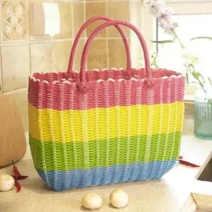 피크닉 가방 바구니 여행 시장가방 소품 정리 다용도 과일바구니 라탄트레이 우드트레이