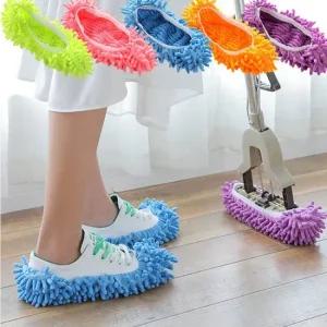 실내화 밀대 탈부착 청소 발걸레 2p X3개  색상랜덤) 청소슬리퍼 걸레실내화 청소걸레