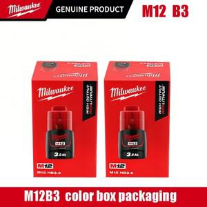 밀워키 12v 배터리 고에너지 내구성 M12HB3 3000mAh 핸드 드릴