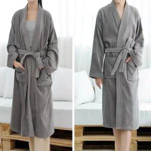 호텔 샤워 목욕 순면 면 잠옷 파자마 가운 그레이 사우나용품 사우나가운 커플파자마
