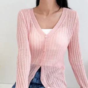 여성 여름 린넨 얇은 니트 긴팔 가디건 데일리 원피스 WFHVZBZ