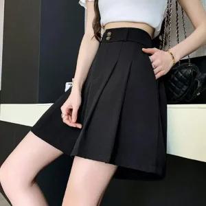 [라일리여성의류] Rly 주름 스커트팬츠 투버튼 하이웨스트 치마바지