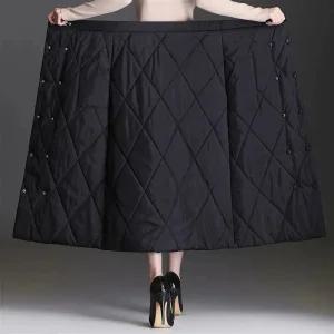 패딩 랩 치마 고무줄 퀼팅 롱스커트 리조트 퀄팅 따뜻한
