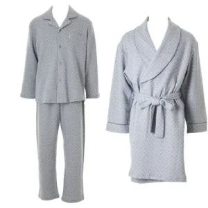 [갤러리아] 와코루 가볍고 보온성좋은 삼중직 자가드 남자잠옷+로브가운 WPA5486M WRB5486M