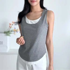 [룽스]스퀘어넥 레이어드 민소매 나시티 3컬러