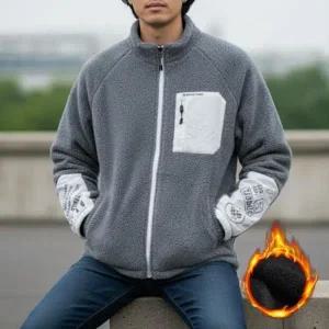 [다잇템]남성 플리스 필기체 그래픽 빅사이즈 여성 점퍼_P411881972