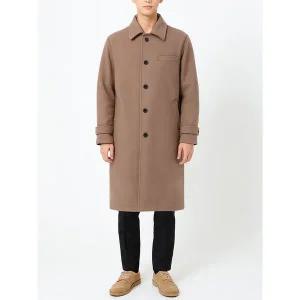 [디바옴므]겨울 싱글 카라 하프 트렌치 코트 정장 모직 더블 롱 정장_P411705273