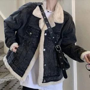 [라일리여성의류] Rly 여성 데님 리버시블 자켓 청 양면 점퍼 안감 털