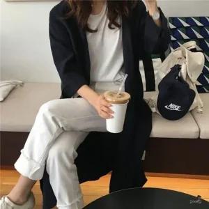 [라일리여성의류] Rly 여성스러운 데일리 로브 컬러 롱셔츠 자켓 S 0