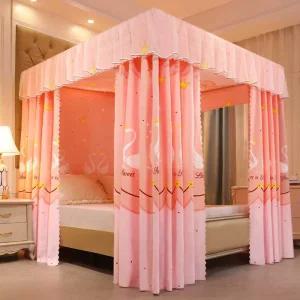 캐노피 침대 커튼 침실 북유럽 방한 레이스 텐트