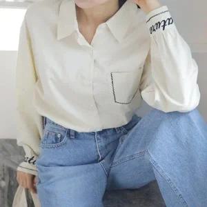 빅사이즈 309 자수포켓포인트카라셔츠 DWBO560