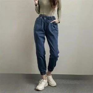 빅사이즈 303 소금워싱밴드청조거팬츠 DLOP087