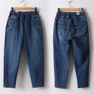 빅사이즈 203 데님통밴딩배기팬츠 DLOI201