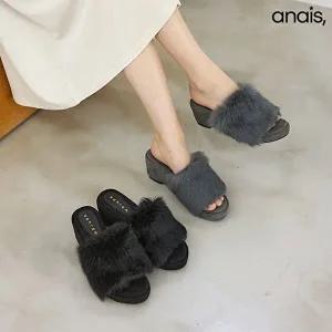 [아나이스]윈터 웨지 뮬슬리퍼 7cm_25F254 [무료배송]
