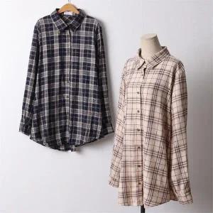 빅사이즈 111 데일리오버롱체크남방 DDLF623