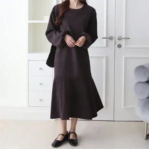 빅사이즈 110 페미닌라운드롱원피스 DPOE857