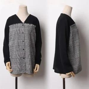 여성의류 BG 브이체크수술블라우스 B746H101 빅사이즈