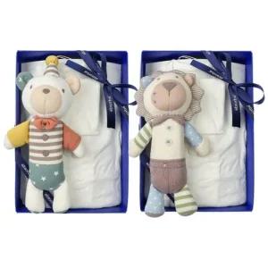 [갤러리아] (압소바출산,태교,신생아세트)베어디모달배냇슈트+사자,곰딸랑이세트(A2C-10106SET)