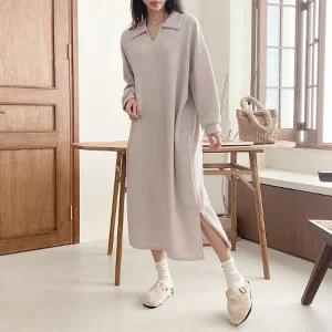 빅사이즈 509 카라V넥옆트임원피스 DNOK536