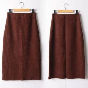 빅사이즈 508 스판니트밴딩롱스커트 DWW3778