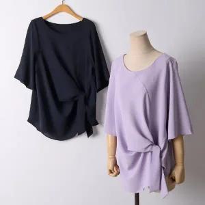 빅사이즈 404 샬라옆끈반팔블라우스 DBGI714