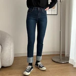 빅사이즈 312 워싱데님롤업팬츠 DLOQ305