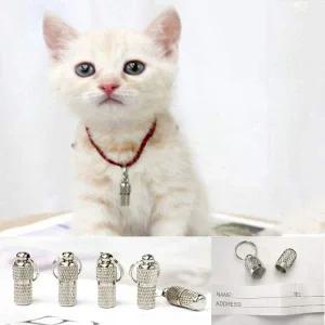 [골드스마일]고양이 강아지 이름표 인식표 캡슐 목걸이 5개 이름표 인식표 5개입