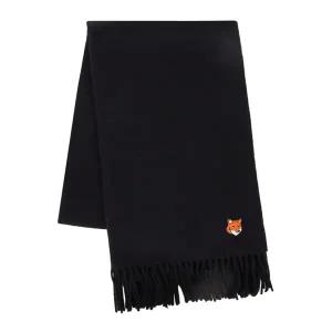 메종키츠네 25FW 폭스헤드 울 머플러 블랙 PM06201WB0044 P199