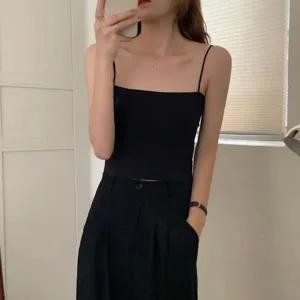 [룽스]일자핏 캐주얼룩 브라렛 나시탑 AJS-009