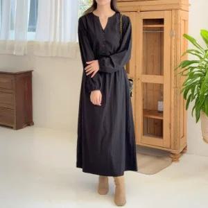 빅사이즈 511 멜로디브이넥단추원피스 DRDT254