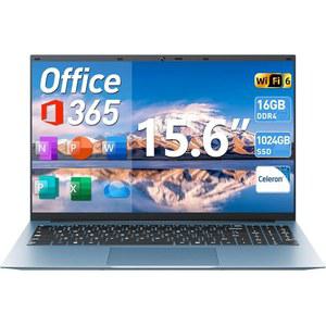 SGIN 15.6인치 노트북, 16GB RAM 1024GB SSD, 노트북 컴퓨터 셀러론 N5100, Win 11, 휴대용 7000mAh, WiFi 6, 180 개방각, USB 3.2, 비즈니스 및 학생용