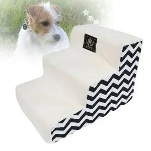 [골드스마일]북유럽밸런스 강아지계단 스텝 3단 지그재그 아이보리