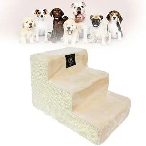 [골드스마일]베이지 삼각형 3단 강아지계단 스텝 북유럽밸런스 애