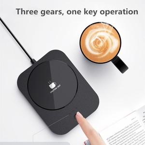USB 컵 워머 커피 우유 차 물 머그잔 히터 온도 조절 가능 가열 코스터 가정 사무실 겨울 자동 난방