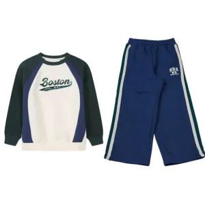 [갤러리아] (NBA키즈)BOS 오버핏 컬러블럭 기모 맨투맨 세트(K254TS080/TP080/51)