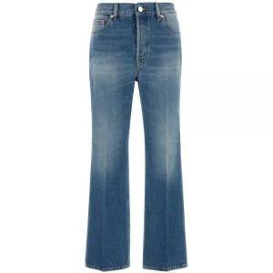 [구찌]GUCCI 구찌 25 플레어 크롭 데님 팬츠 (817989 XDC8T 4011)